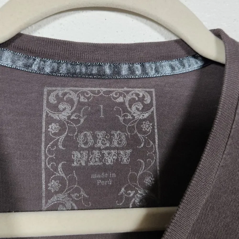 Vintage y2k Old Navy Youre a Hoot Long Sleeve Two Toned Large Boho Hippie